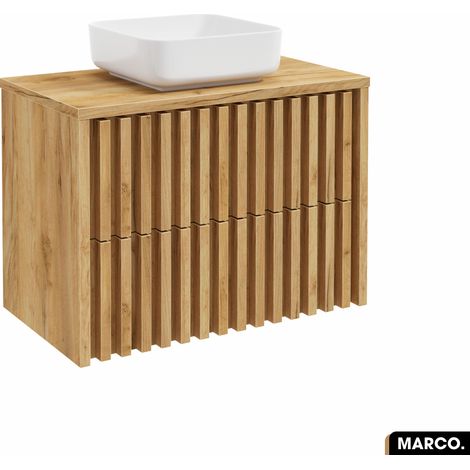 Meuble sous vasque - version tiroirs MARCO OAK 80 x 56 x 45 cm (1/5)