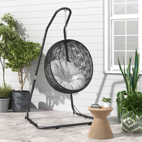Support chaise suspendue Outsunny 150 kg hauteur réglable noir
