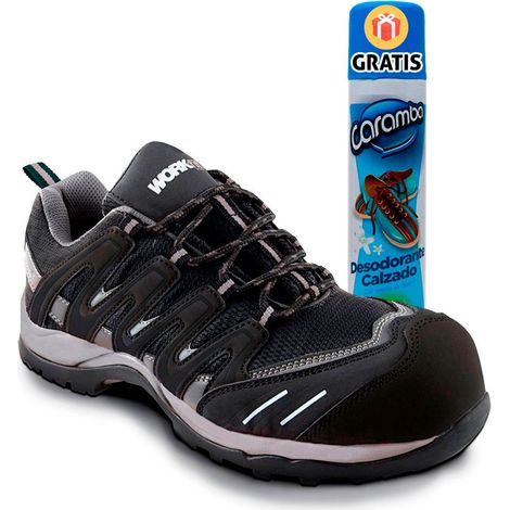Zapatos de seguridad ligeros hombre mujer, punta de fibra de vidrio con botella desodorante  48  48 (1/4)