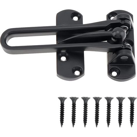 1 - Loquet De Porte - Barre Oscillante - Sécurité Maison Et Hôtel - Verrouillage Robuste En Alliage De Zinc - Noir - 8x5cm