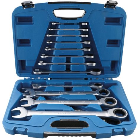 BGS Juego de llaves de carraca combinadas, de 8 a 32 mm, 13 piezas en estuche - 6542 (1/4)