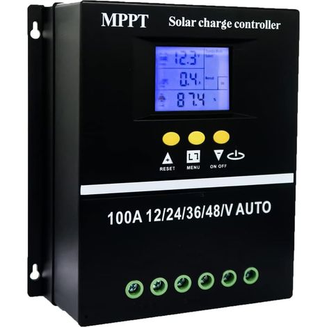 100A MPPT Solar-Laderegler 12V 24V 36V 48V LCD-Display Intelligenter Batterieregler Max. 100V Dualer USB-Eingang für Blei-Säure-/Lithium-Batterien