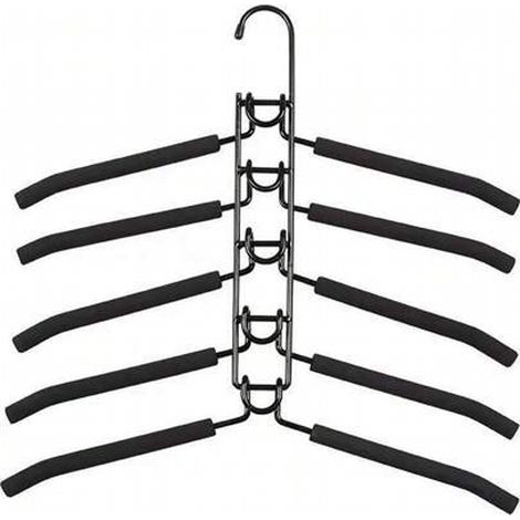 1 pack de cintres métalliques multicouches 5 en 1, antidérapants, durables, cintres magiques, Parkas de rangement, pulls, costumes (1/4)