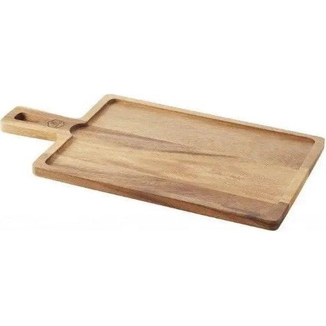 Bandeja redonda en acacia marrón elegante 43x23 cm (1/2)