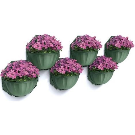 Pot mural modulaire Set de 6 pièces pour Compositions Personnalisées, Mur Végétal - Vert mousse - Livraison gratuite (1/5)