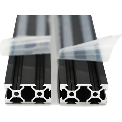 Lot de 2 profilés en aluminium 300 mm 2040V Profils en aluminium extrudés anodisés noirs pour imprimante 3D et machine de gravure laser CNC (1/5)