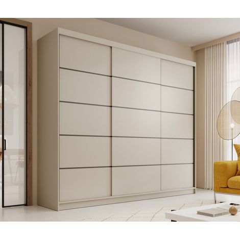 Schiebetürenschrank Schrank LUND in Cashmere matt 250x215x58 cm (1/4)