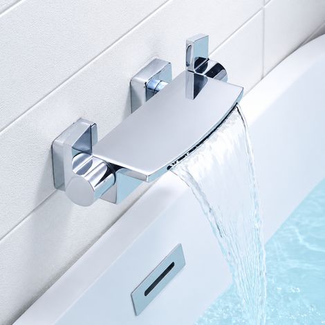 Robinet de baignoire cascade mural en laiton Robinet simple électroplaqué pour salle de bain 4 kg – Livraison gratuite (1/5)