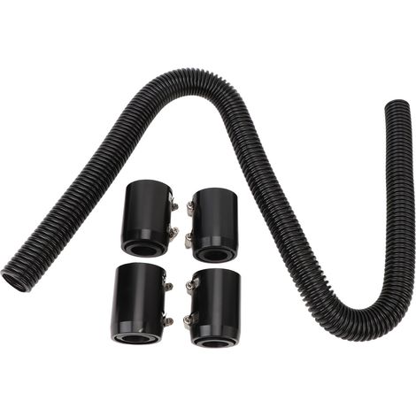 Kit Flexible de tuyau d'eau de refroidissement pour radiateur de 48 pouces, ensemble de Dissipation universel en acier inoxydable résistant à la chaleur avec 4 capuchons noirs (1/5)