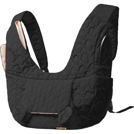 Sac à Dos Pour Animaux De Compagnie - Sac Porte-Bébé Avant Pour Chien Et Chat - Nylon Léger Pliable - 45 X 20 X 5 Cm - Noir (1/3)