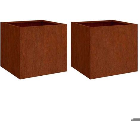Jardinière - FAFEICY - 821550 - acier corten - 42x40x39 cm - Pack 2 (1/5)