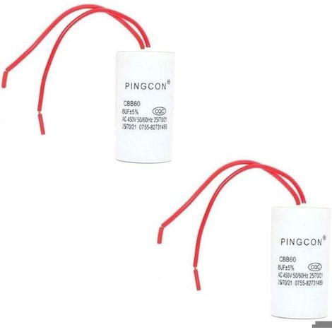 Réduction, 2Pcs CBB60 AC 450V Condensateur de Fonctionnement du Moteur de Cylindre conducteur 2 FilsCBB60【6UF】 (1/4)