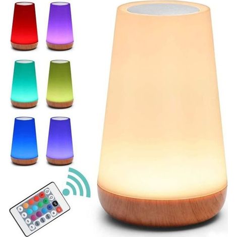 Online Store - GENOSSEN Veilleuse LED, Lampe de Chevet Colorée, Lampe Nuit Tactile avec 13 Couleurs Changeantes Rechargeable Noël cadeau (1/4)