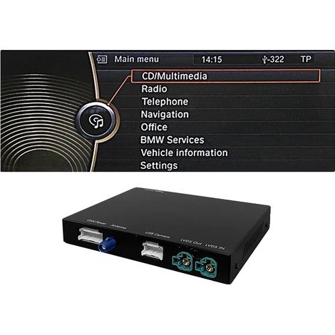 CarPlay sans fil et Android Auto, support multimédia, fonction GPS, CIC-Noir (1/2)