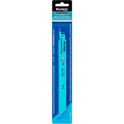 Blue Spot Tools Bi-Metal Reciprocating Bow Saw Blade - 240mm x 5 TPI - Pack of 5 (1/2)