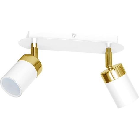 Plafoniera barra 2 faretti GU10 2x35W oro/bianco Milagro