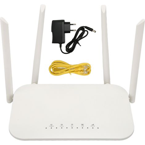 LC117 4G LTE Router mit SIM-Kartensteckplatz, 300 Mbit/s Cat4, 4 Antennen, SIM-Lock-freier WLAN-Router für Europa, Asien und Afrika, EU-Stecker 100–240 V