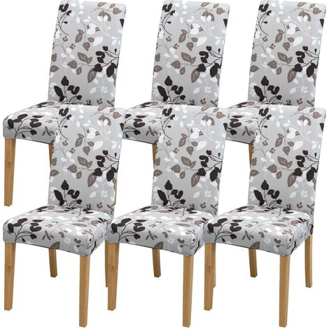Stuhlbezüge 6er Set, weich & dehnbar, waschbar, für Esszimmer, Küche, Büro (1/5)