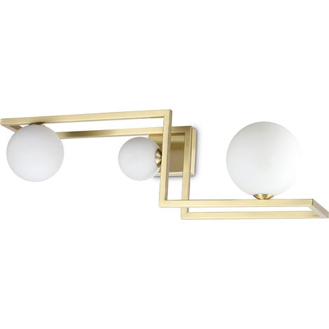 Plafoniera Contemporanea Angolo Metallo Ottone 3 Luci G9 3W 3000K Luce Calda (1/2)