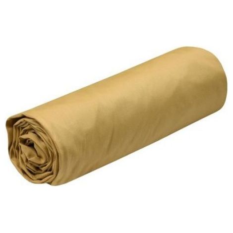 Drap housse percale de coton 180 x 200 cm Moutarde (1/2)