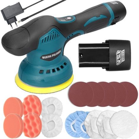Polisseuse électrique rechargeable, trajectoire aléatoire, 8 vitesses réglables, polisseuse multifonctionnelle alimentée par batterie (1/5)