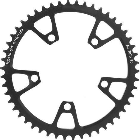 Einzelner Scheibenbremsbelag 110 BCD aus schwarzer Aluminiumlegierung für Mountainbikes, 50 Zähne - Fahrradwerkzeugzubehör (1/5)