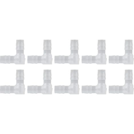 Raccord de Tuyau Coudé, Raccords de Tuyau Coudés en Plastique, Raccord D'eau à Angle de 90 Degrés en Forme de L, Raccord Coudé à Diamètre égal, Raccords Barbelés(8mm) (1/5)