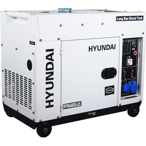 Hyundai – Groupe électrogène diesel 5300 W monophasé – Moteur 4 temps refroidi par air – Réservoir 28 L – Connexion ATS pour installation solaire