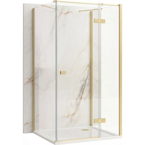Cabina Doccia Rea Atlas 90x90 Brush Gold sinistra (1/5)
