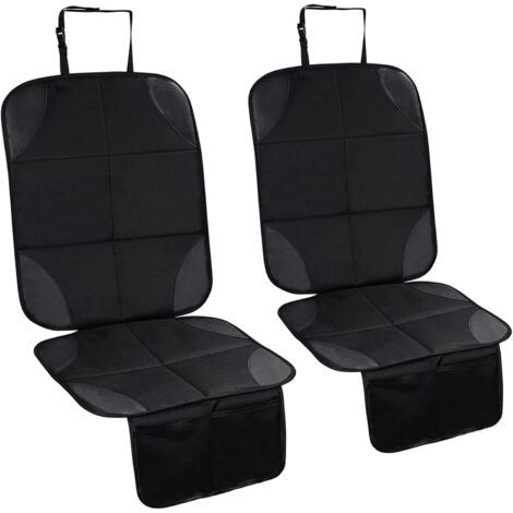 LAN 2 Pièces Protecteur de Siège de Voiture, Antidérapant Protection Siege Auto avec Poches Organisateur, Universelle Imperméable Protège Siège Oxford pour Enfant, Bébé, Animaux (Noir) (1/5)