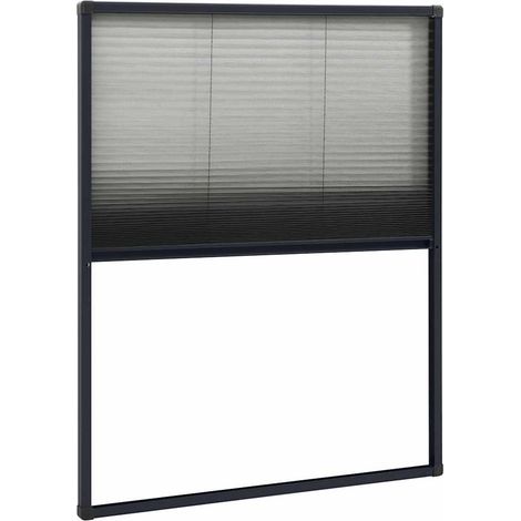 vidaXL Mosquitera plisada de ventanas aluminio gris antracita 60x80cm (1/2)