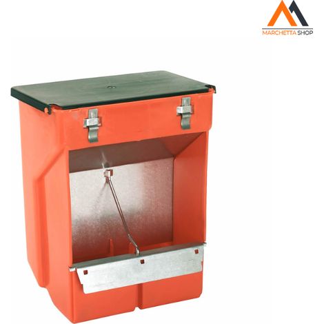 Kaninchen-Futterautomat mit 2 Fächern – mit Deckel