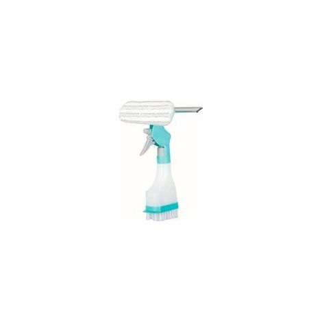 4-in-1-Fensterwischer mit Sprühflasche, multifunktionale Fensterreinigungsbürste mit Abzieher und Scheuerbürste, Reinigungszubehör. – Crezuo
