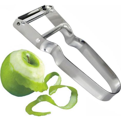 Sparschäler aus Edelstahl mit ergonomischem U-förmigem Griff, Obst- und Gemüseschäler für die Küche, Silber (1/5)