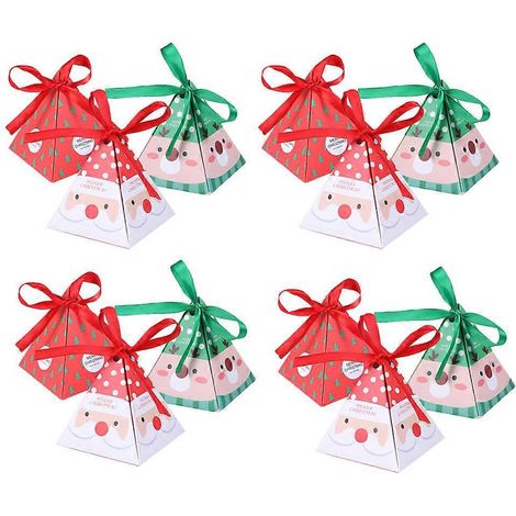 12 boîtes à bonbons de Noël, petites boîtes cadeaux élégantes-8X8CM
