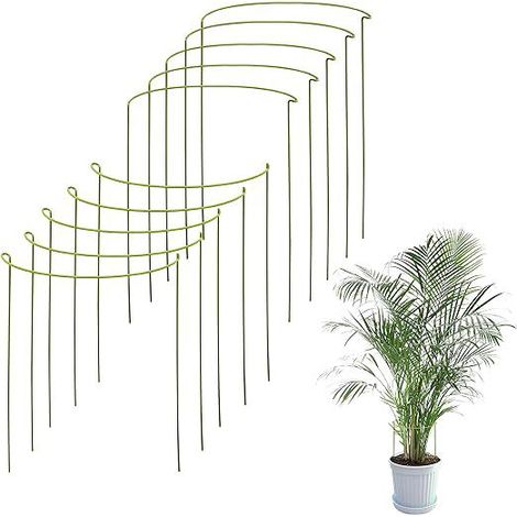 Kit de 10 tuteurs pour plantes grimpantes et fleurs - Tuteur vert - Favorise la croissance de vos plantes - Tuteurs pour tomates, hortensias, pivoines, vivaces et plus encore (1/5)