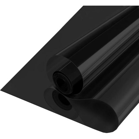 Fensterfolie 100% Verdunkelung Sichtschutz Sonnenschutz 50x200cm Schwarz (1/5)