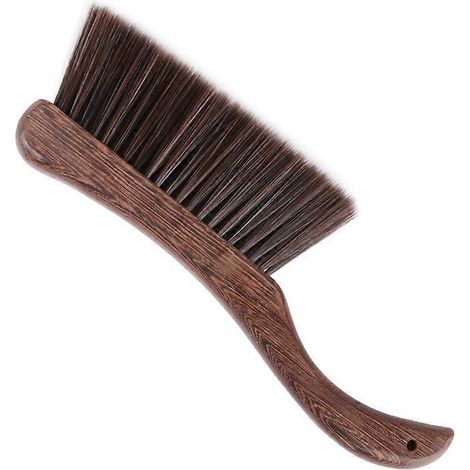 Petit balai à poussière avec manche en bois, poils doux, pour le nettoyage des cheveux et de la poussière 40JE
