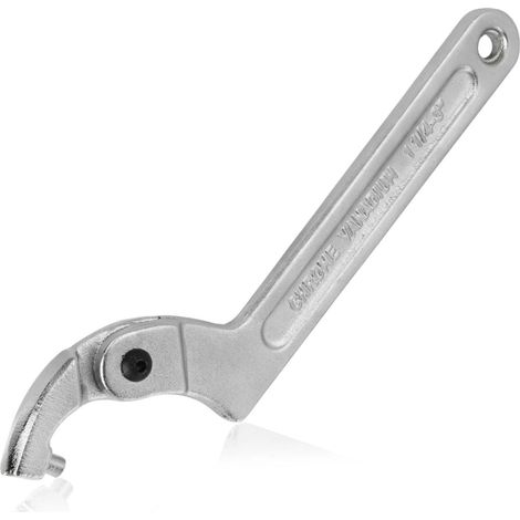 Clé à Crochet en C Réglable Tête Ronde 32-76mm, Clé à Ergots pour Écrous, Outil pour Machines Outils, Véhicules, Équipements Mécaniques, Acier Chrome-Vanadium (1/5)