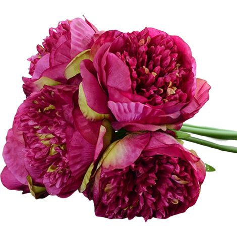 Pivoines artificielles rouges, 1 bouquet-AquaForge (1/3)