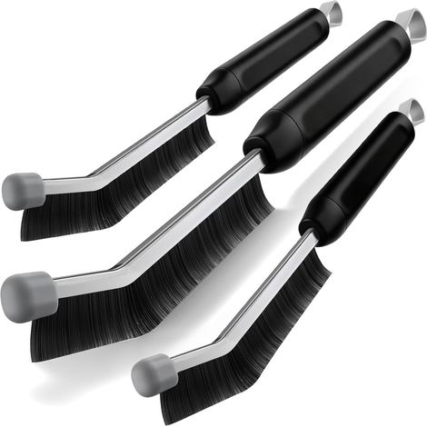 Brosse à Joints, 3 Pièces Brosse Joint carrelage, Brosses de Nettoyage à Poils Durs avec Tige de Support en Acier Inoxydable, Idéal pour Salle de Bain, Cuisine, Toilettes, Évier, Douche (1/5)