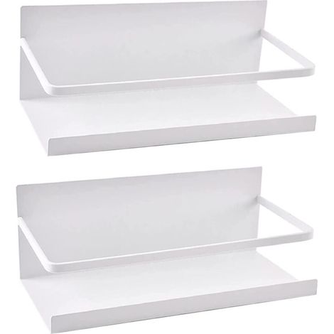 Mensola per frigorifero, 2 pezzi Porta spezie magnetico Mensola magnetica per frigorifero Organizzatore per frigorifero Salvaspazio per cucina (bianco) (1/4)