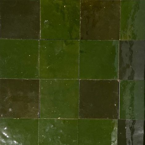 Véritable Zellige Marocain Vert Babylone N 60 10x10 cm - Paquet de 0,5 m² - Ti'ma Stone (1/5)
