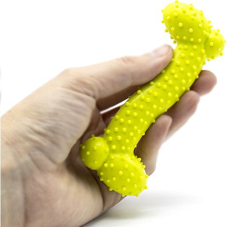 Juguete hueso perros morder caucho 10 cm Verde (1/4)