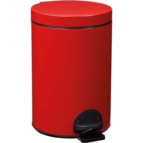 Pattumiera a pedale da 14 litri, rosso carminio - 90201 - Rossignol