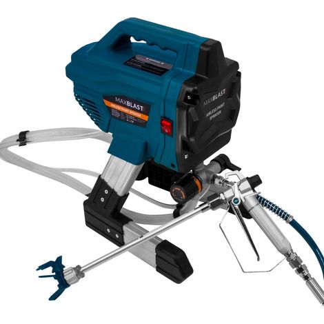 Pistola Pulverización Pintura Airless Sin Aire Profesional Máquina Pulverizadora de Mano Eléctrico 1.4L/Min Caudal 650W 240V 2900PSI 208 Bar Bricolaje Interior con Manguera 7.5m + Guantes GRATIS (1/5)