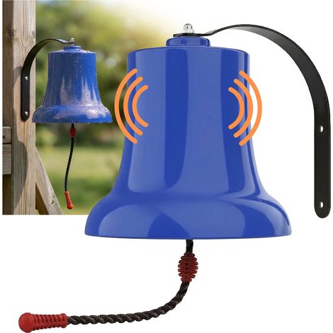 Relaxdays campana da nave, accessorio per casette sugli alberi e per bambini, 20x20 cm, resistente alle intemperie, blu