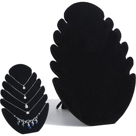 Halskettenständer aus Samt, Schmuckständer aus Samt, schwarzer Halskettenständer mit 5 Kerben, Armbandständer, für Armbänder, Halsketten, hängende Schmuckaufbewahrung (1/3)