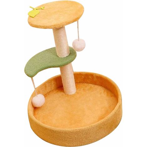 Arbre à chat en sisal avec griffoir, structure d'escalade interactive et multifonctionnelle, tour à chat confortable et lit pour l'intérieur et l'extérieur (1/5)