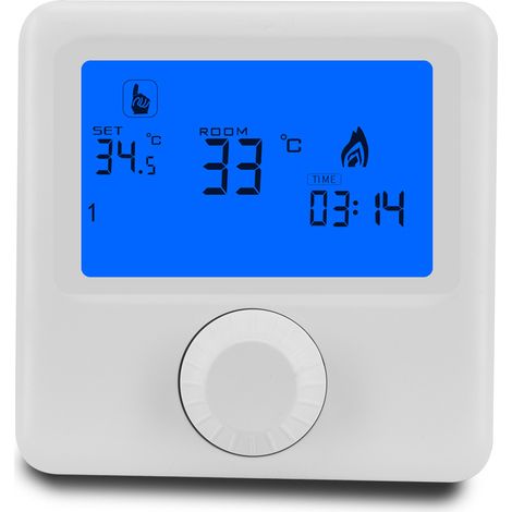Temperature Controller,3A，2 Wire Room Thermostat Heating Thermostat Digital Thermostat with Large Screen LCD Display Wall Hanging for Control Room Temperature (White) (1/5)